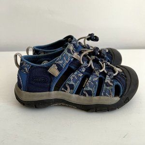 Keen Newport Sandals Water Shoe Boys12 Navy Blue Gray Camo Camouflage